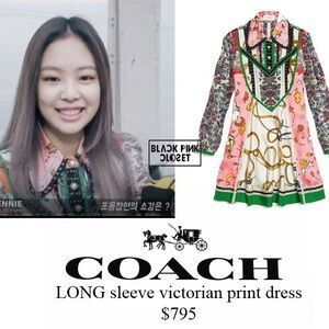 Coach Multicolor Victorian Style Dress
